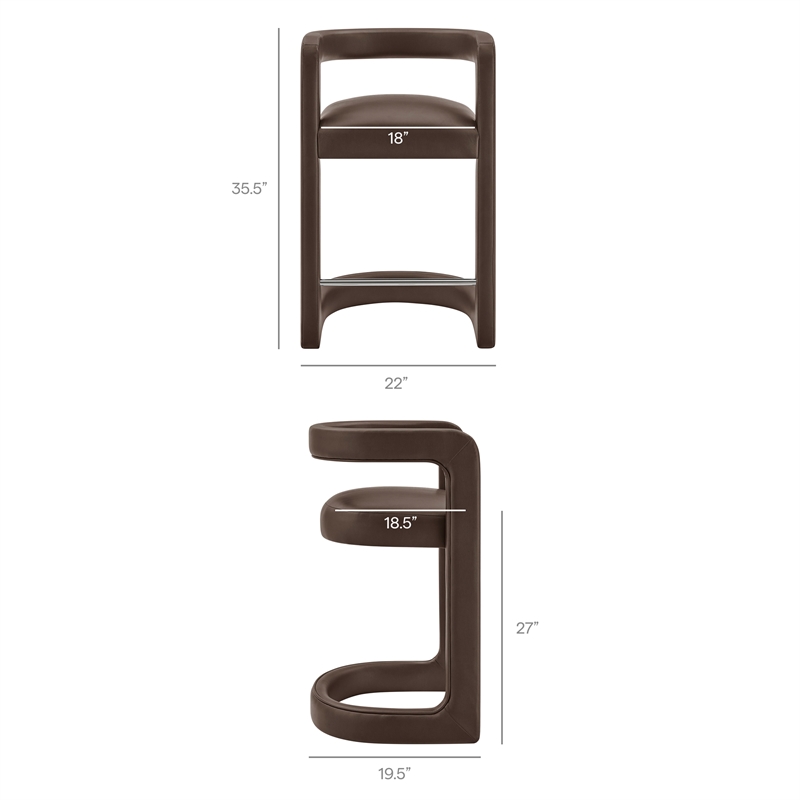 Modway Winslow Premium Vegan Leather Counter Stool in Espresso