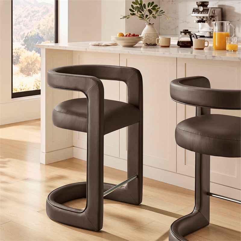 Modway Winslow Premium Vegan Leather Counter Stool in Espresso