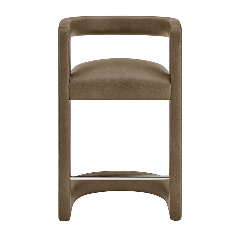 Modway Winslow Premium Vegan Leather Counter Stool in Mushroom