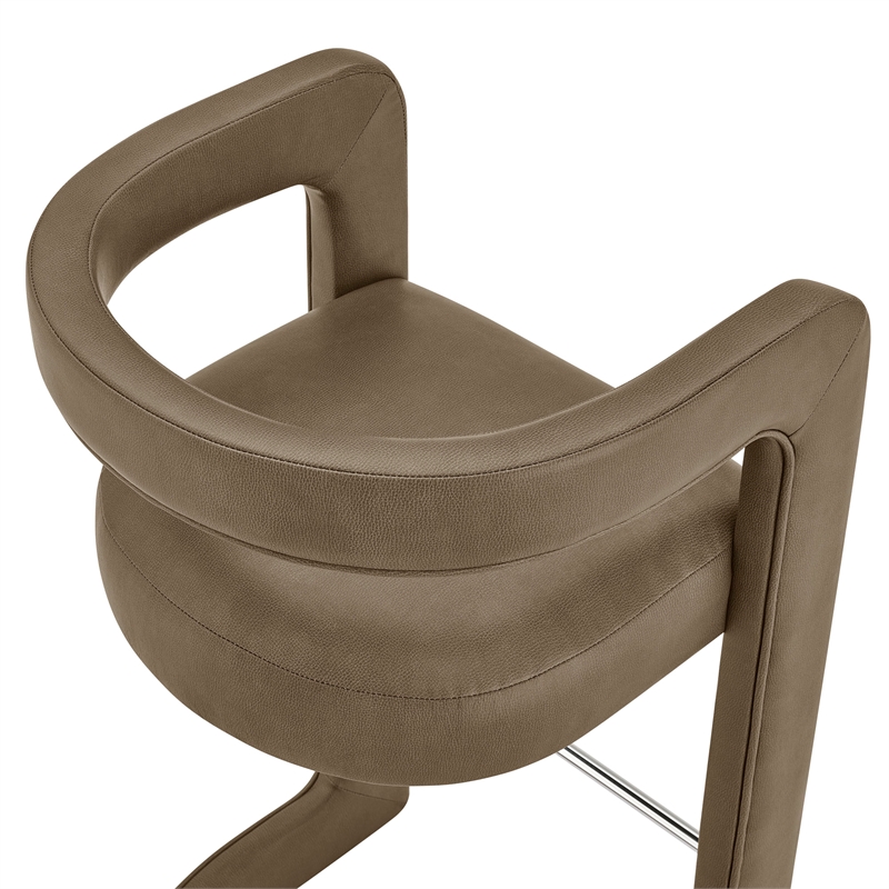 Modway Winslow Premium Vegan Leather Counter Stool in Mushroom