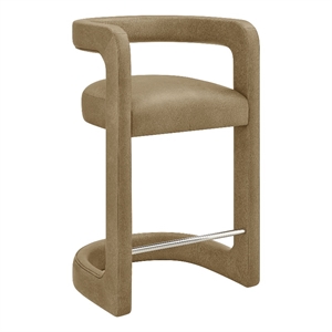 Modway Winslow Premium Vegan Leather Counter Stool in Toast