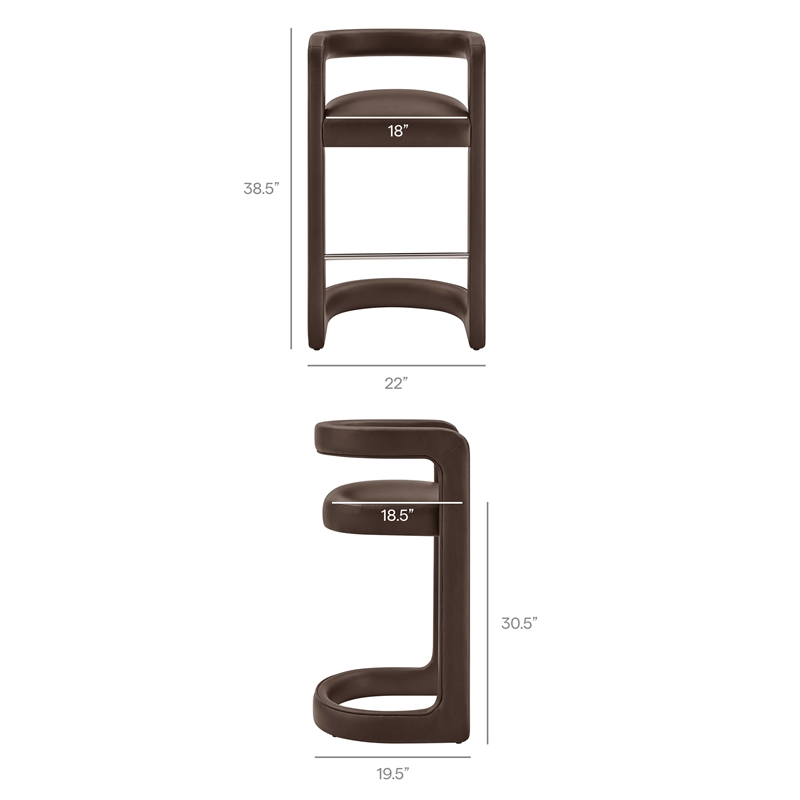 Modway Winslow Premium Vegan Leather Bar Stool in Espresso