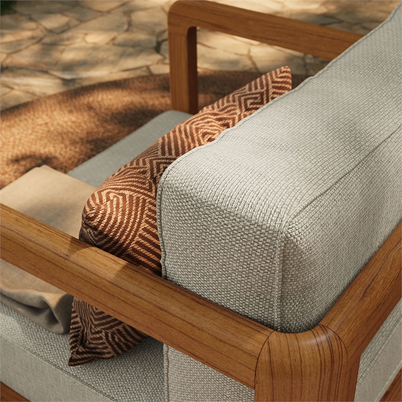 Kona Outdoor Teak Wood Armchair in Sand
