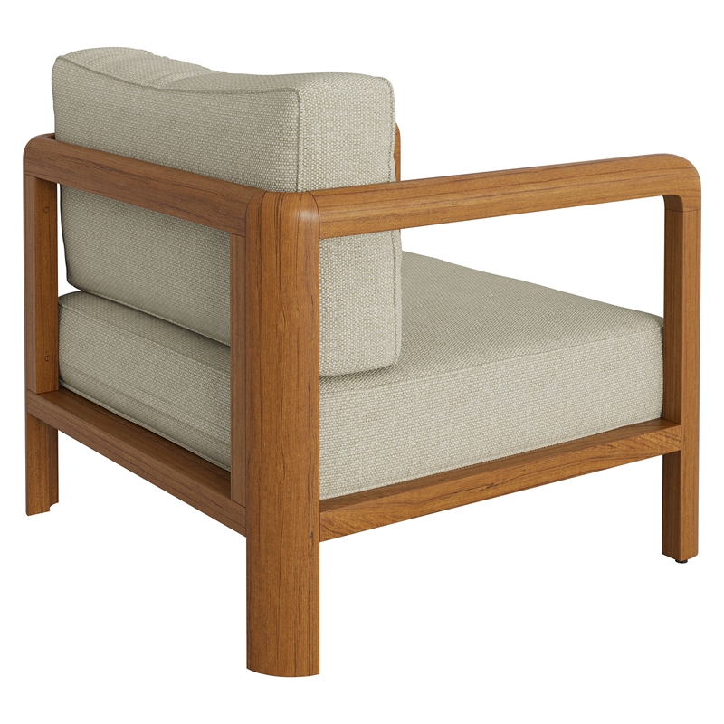 Kona Outdoor Teak Wood Armchair in Sand