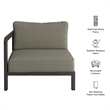 Kona Outdoor Teak Wood Left-Arm Facing Modular Armchair in Ash