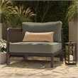 Kona Outdoor Teak Wood Left-Arm Facing Modular Armchair in Ash