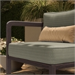Kona Outdoor Teak Wood Left-Arm Facing Modular Armchair in Ash