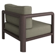 Kona Outdoor Teak Wood Left-Arm Facing Modular Armchair in Ash