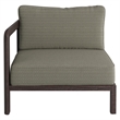 Kona Outdoor Teak Wood Left-Arm Facing Modular Armchair in Ash