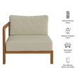 Kona Outdoor Teak Wood Left-Arm Facing Modular Armchair in Sand