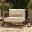 Kona Outdoor Teak Wood Left-Arm Facing Modular Armchair in Sand