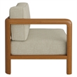Kona Outdoor Teak Wood Left-Arm Facing Modular Armchair in Sand