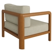 Kona Outdoor Teak Wood Left-Arm Facing Modular Armchair in Sand