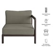 Kona Outdoor Teak Wood Right-Arm Facing Modular Armchair in Ash
