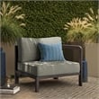 Kona Outdoor Teak Wood Right-Arm Facing Modular Armchair in Ash