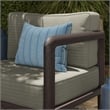 Kona Outdoor Teak Wood Right-Arm Facing Modular Armchair in Ash