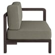 Kona Outdoor Teak Wood Right-Arm Facing Modular Armchair in Ash