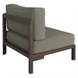 Kona Outdoor Teak Wood Right-Arm Facing Modular Armchair in Ash