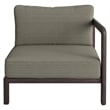 Kona Outdoor Teak Wood Right-Arm Facing Modular Armchair in Ash
