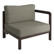 Kona Outdoor Teak Wood Right-Arm Facing Modular Armchair in Ash