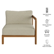 Kona Outdoor Teak Wood Right-Arm Facing Modular Armchair in Sand