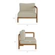 Kona Outdoor Teak Wood Right-Arm Facing Modular Armchair in Sand