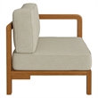 Kona Outdoor Teak Wood Right-Arm Facing Modular Armchair in Sand