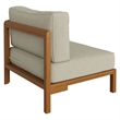 Kona Outdoor Teak Wood Right-Arm Facing Modular Armchair in Sand