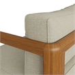 Kona Outdoor Teak Wood Right-Arm Facing Modular Armchair in Sand