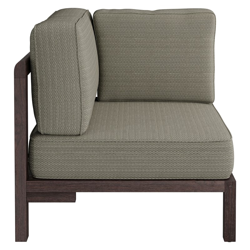 Kona Outdoor Teak Wood Corner Modular Chair in Ash