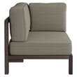 Kona Outdoor Teak Wood Corner Modular Chair in Ash