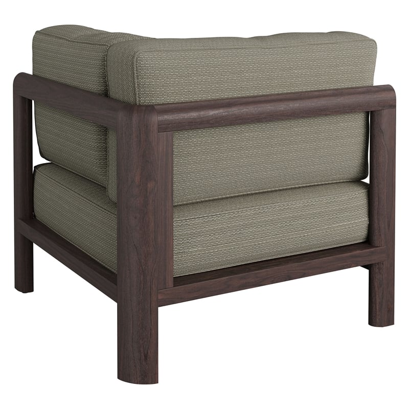 Kona Outdoor Teak Wood Corner Modular Chair in Ash