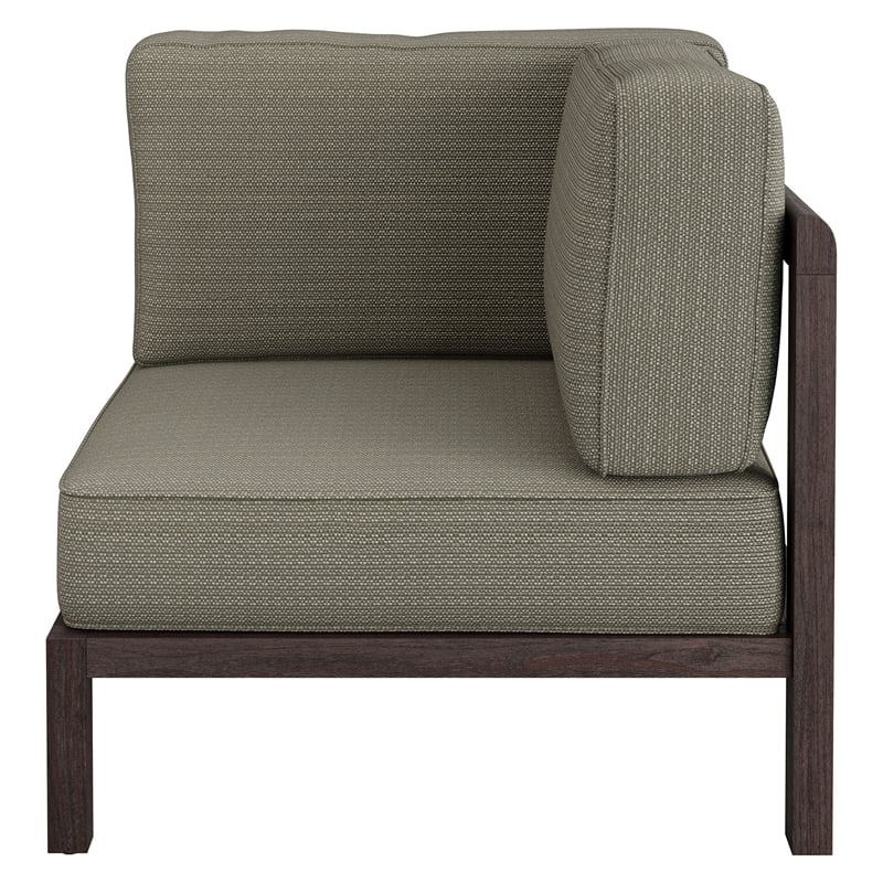 Kona Outdoor Teak Wood Corner Modular Chair in Ash