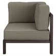 Kona Outdoor Teak Wood Corner Modular Chair in Ash