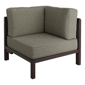 Kona Outdoor Teak Wood Corner Modular Chair in Ash