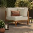 Kona Outdoor Teak Wood Corner Modular Chair in Sand