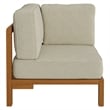 Kona Outdoor Teak Wood Corner Modular Chair in Sand