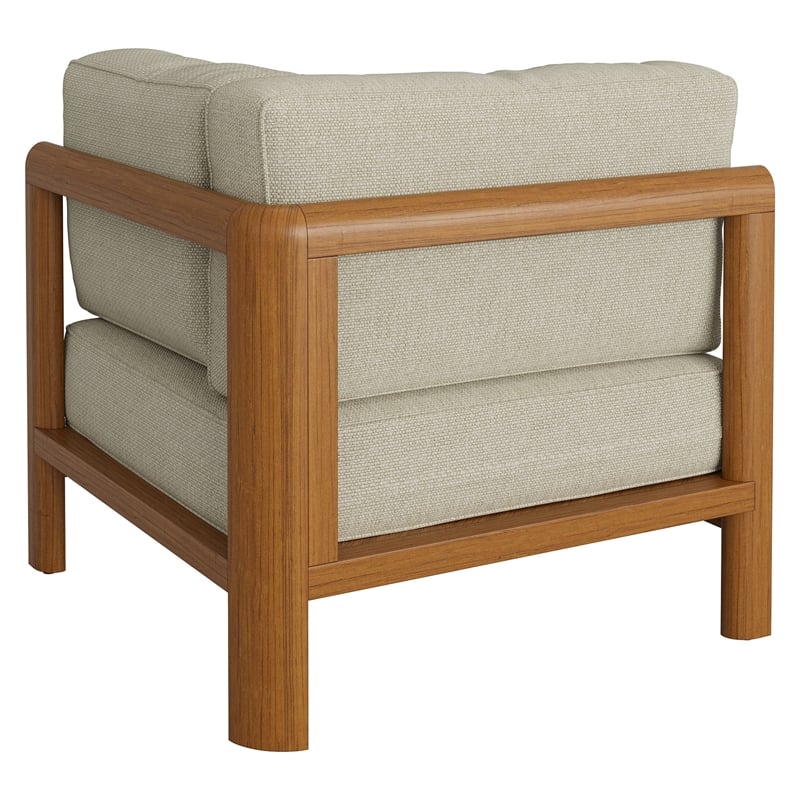 Kona Outdoor Teak Wood Corner Modular Chair in Sand