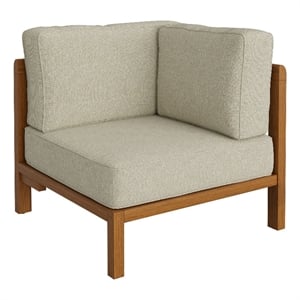Kona Outdoor Teak Wood Corner Modular Chair in Sand