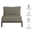 Kona Outdoor Teak Wood Armless Modular Chair in Ash