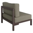 Kona Outdoor Teak Wood Armless Modular Chair in Ash