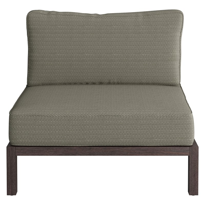 Kona Outdoor Teak Wood Armless Modular Chair in Ash