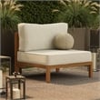 Kona Outdoor Teak Wood Armless Modular Chair in Sand