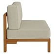Kona Outdoor Teak Wood Armless Modular Chair in Sand