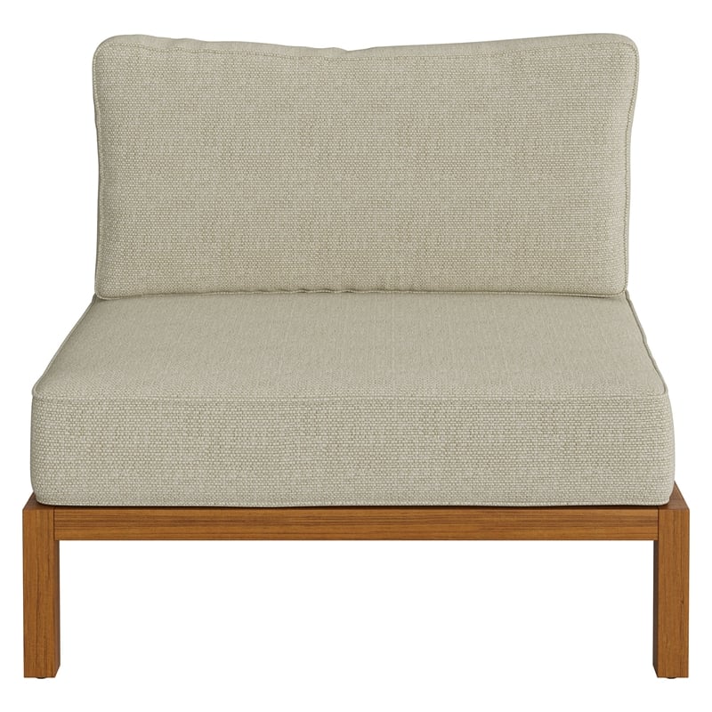 Kona Outdoor Teak Wood Armless Modular Chair in Sand