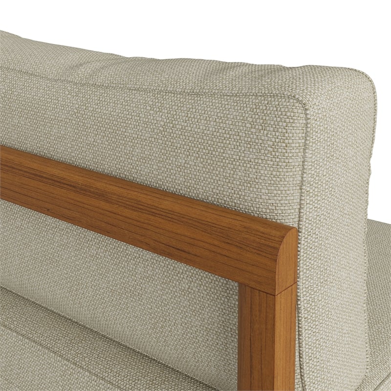 Kona Outdoor Teak Wood Armless Modular Chair in Sand