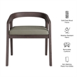 Modway Kona Teak Wood Outdoor Patio Barrel Dining Chair In Ash