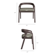 Modway Kona Teak Wood Outdoor Patio Barrel Dining Chair In Ash