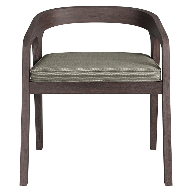 Modway Kona Teak Wood Outdoor Patio Barrel Dining Chair In Ash