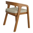 Modway Kona Teak Wood Outdoor Patio Barrel Dining Chair In Sand